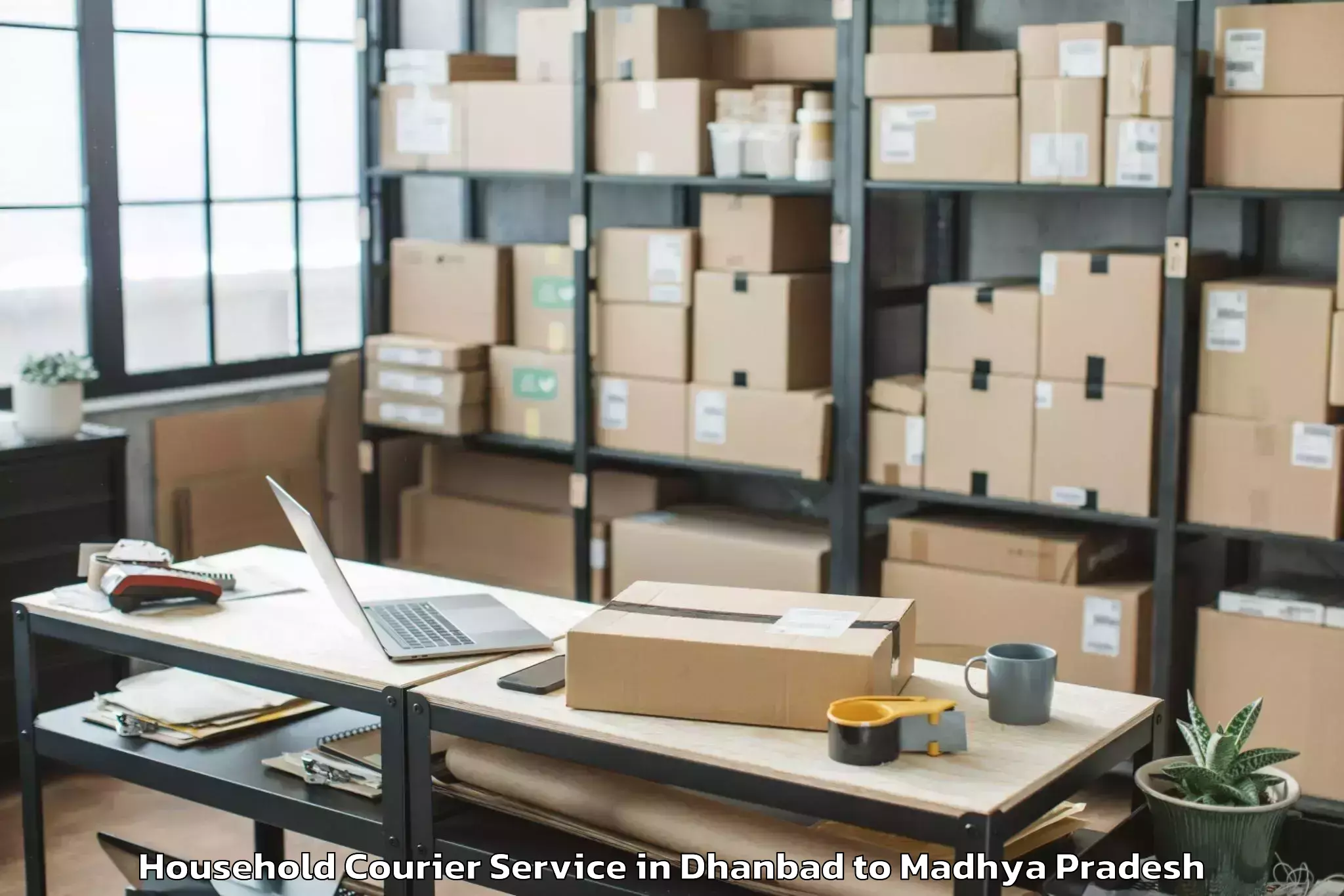 Quality Dhanbad to Nalkheda Household Courier